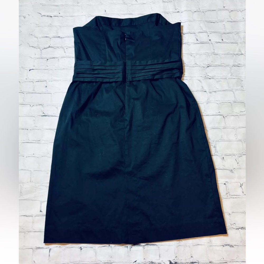 NWT Banana Republic Strapless Dress Women's 8 Back Slit Cotton Blend Black - Picture 10 of 11